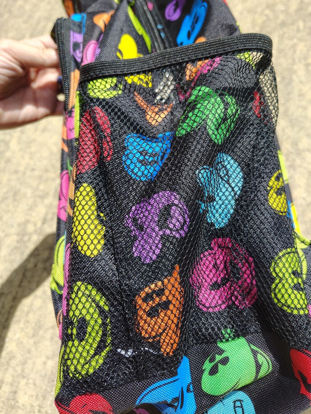 Authentic Disney Parks Mickey Mouse Black Multicolor Silhouette Large Backpack - Picture 6 of 12